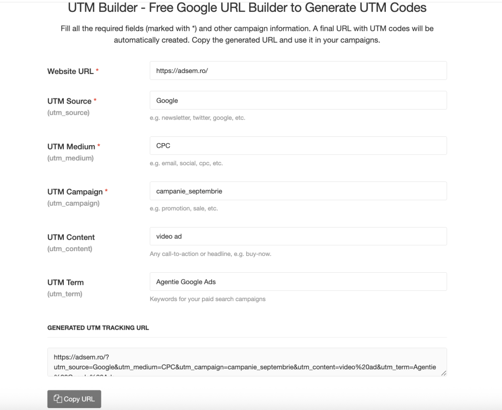 utm builder