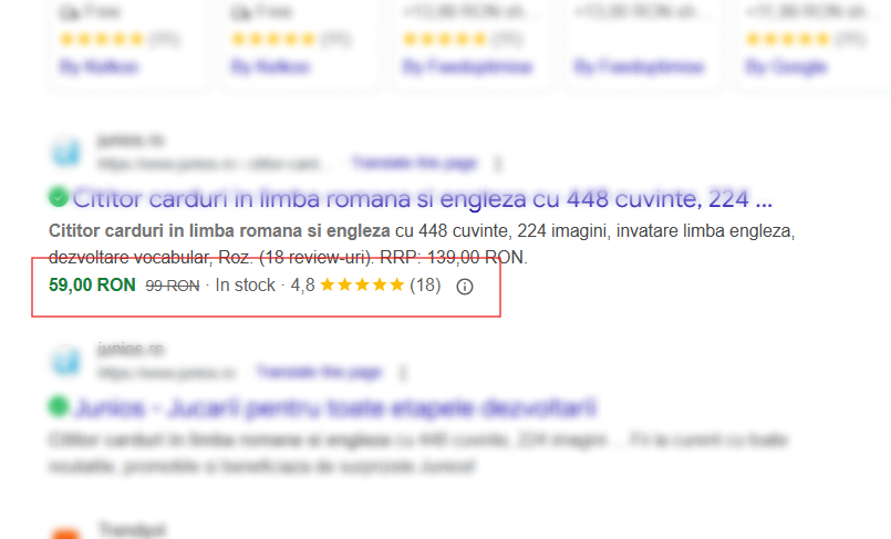 schema markup serp