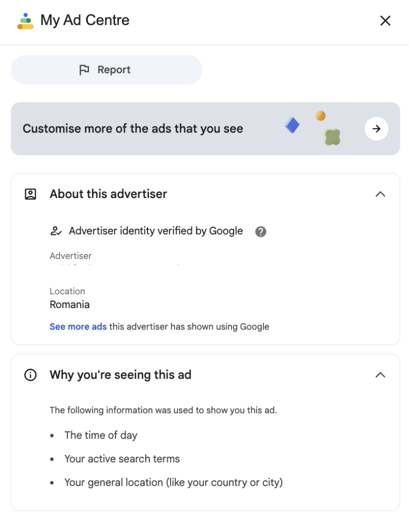 my ad centre