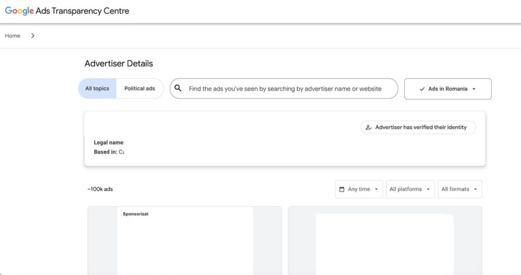 google ads transparency center