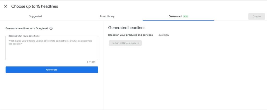 google ads doar cu ai